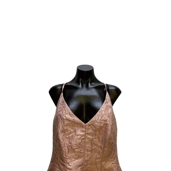 Halston Heritage Pink Textured Jacquard Fit & Flare Dress - Picture 3 of 9